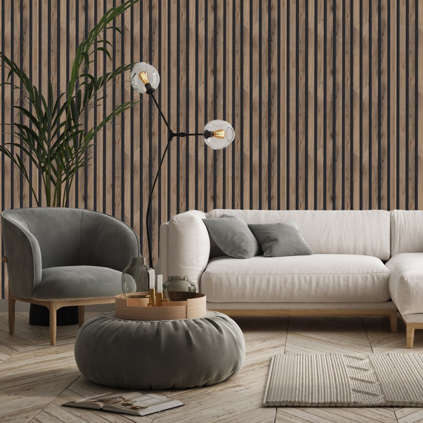 Acoustic Slat Wall Panel - Burnt Hickory