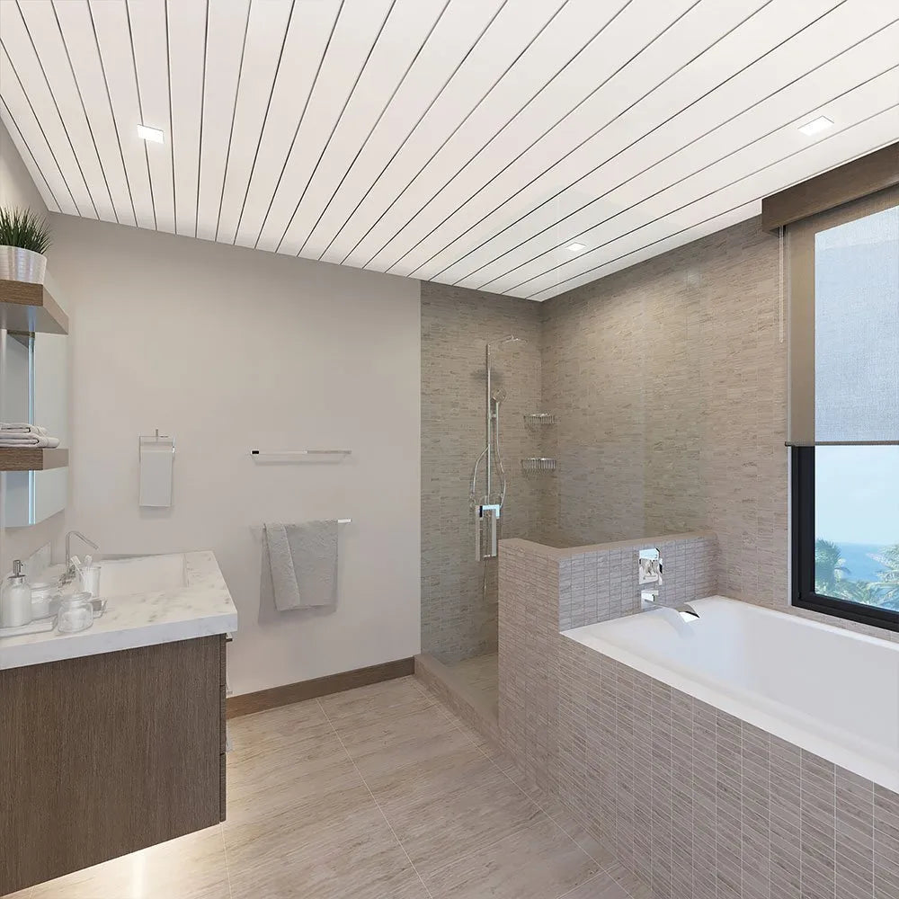 Gloss White/Chrome V Groove Ceiling Plank 4m