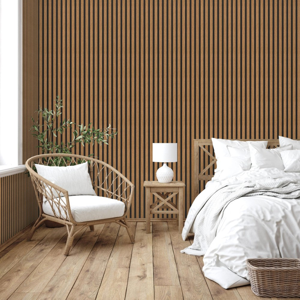 Acoustic Slat Wall Panel - Natural Oak
