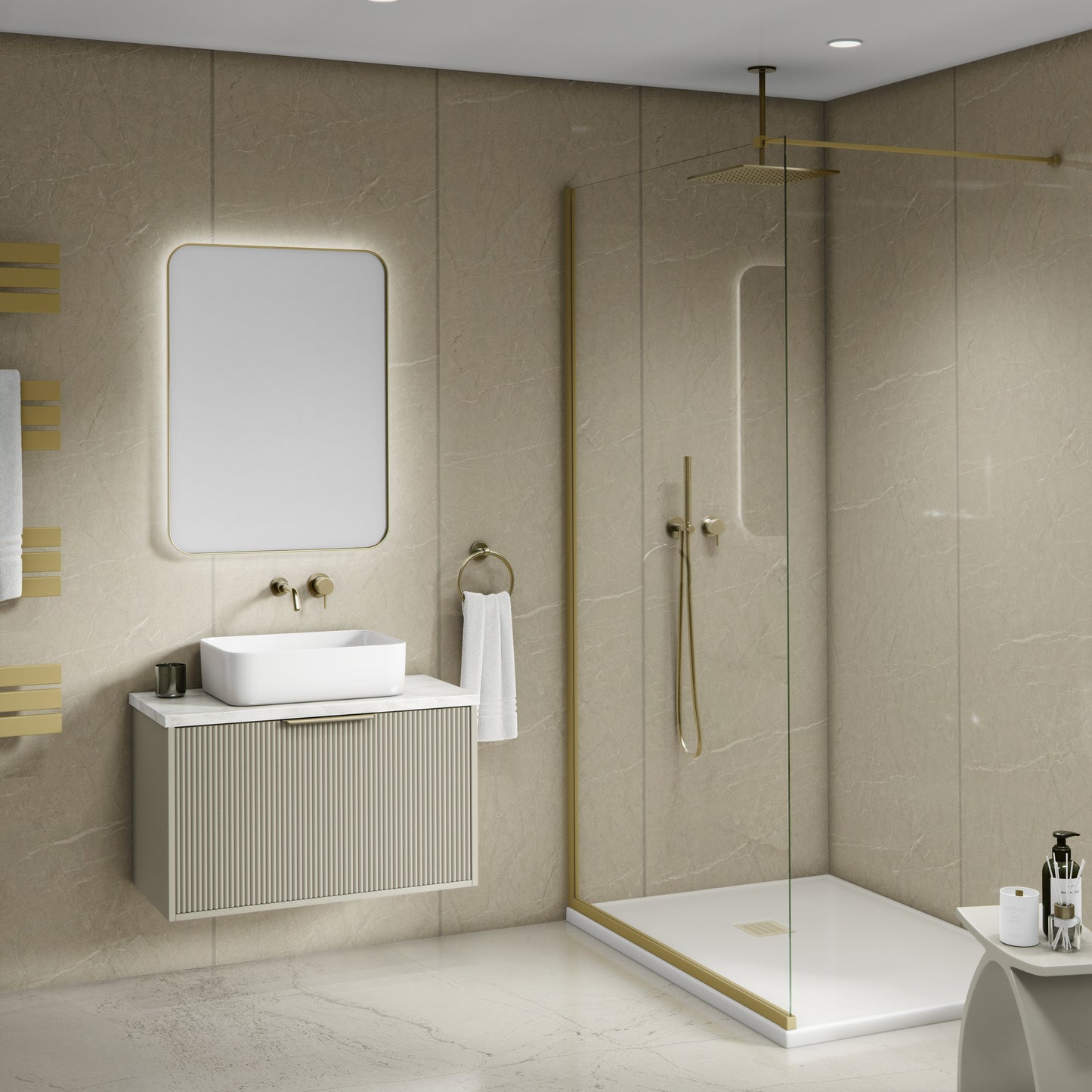 Hardex V Groove Shower Panel - Sand