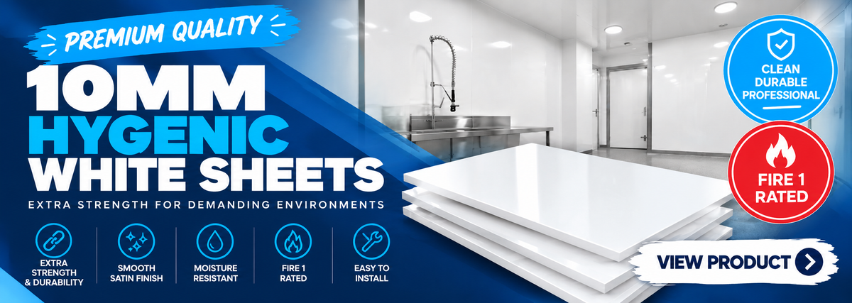 10mm hygienic white sheets: extra strength for demanding environments.