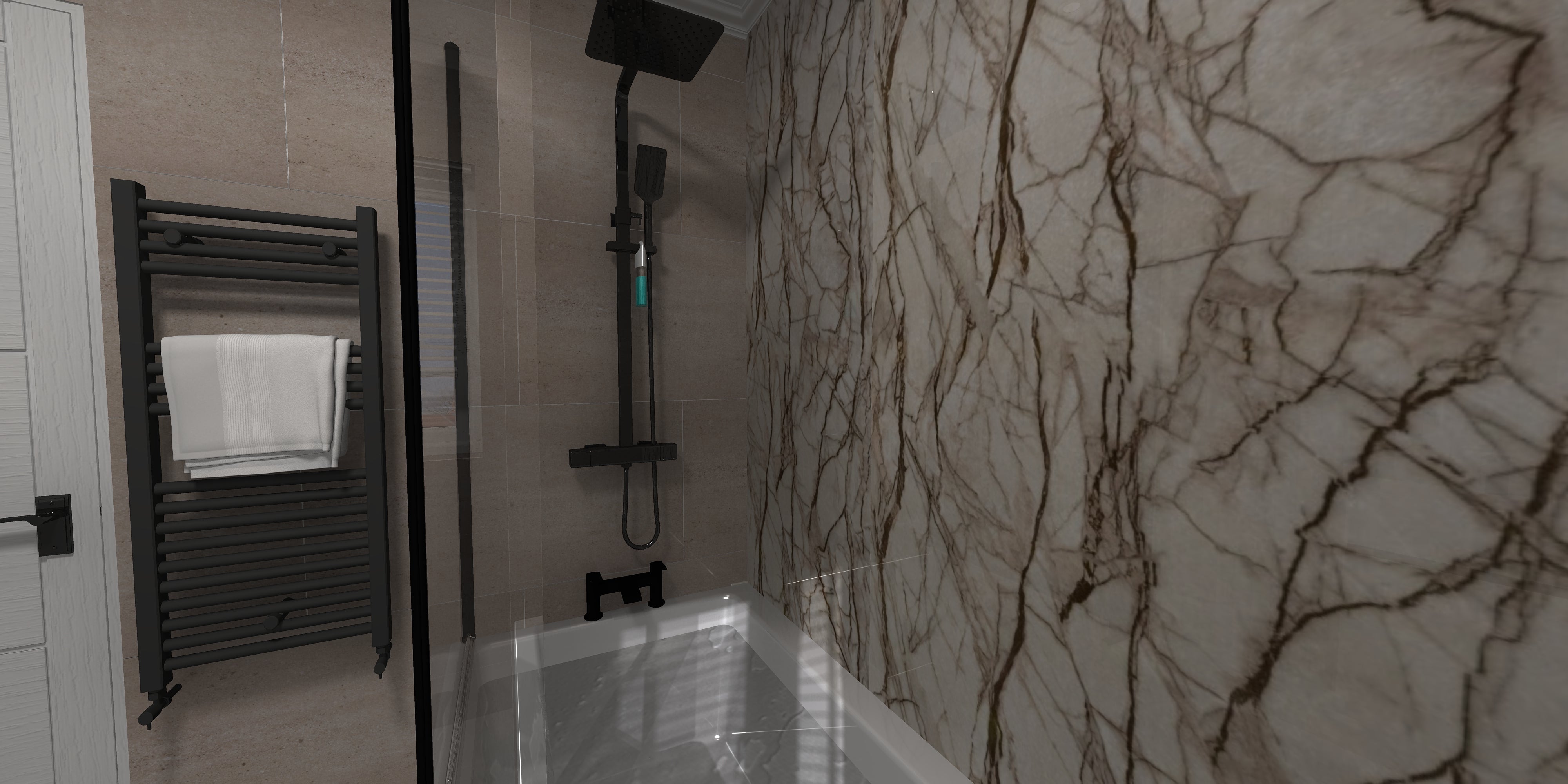 Maxi Shower Panel - Antique Marble