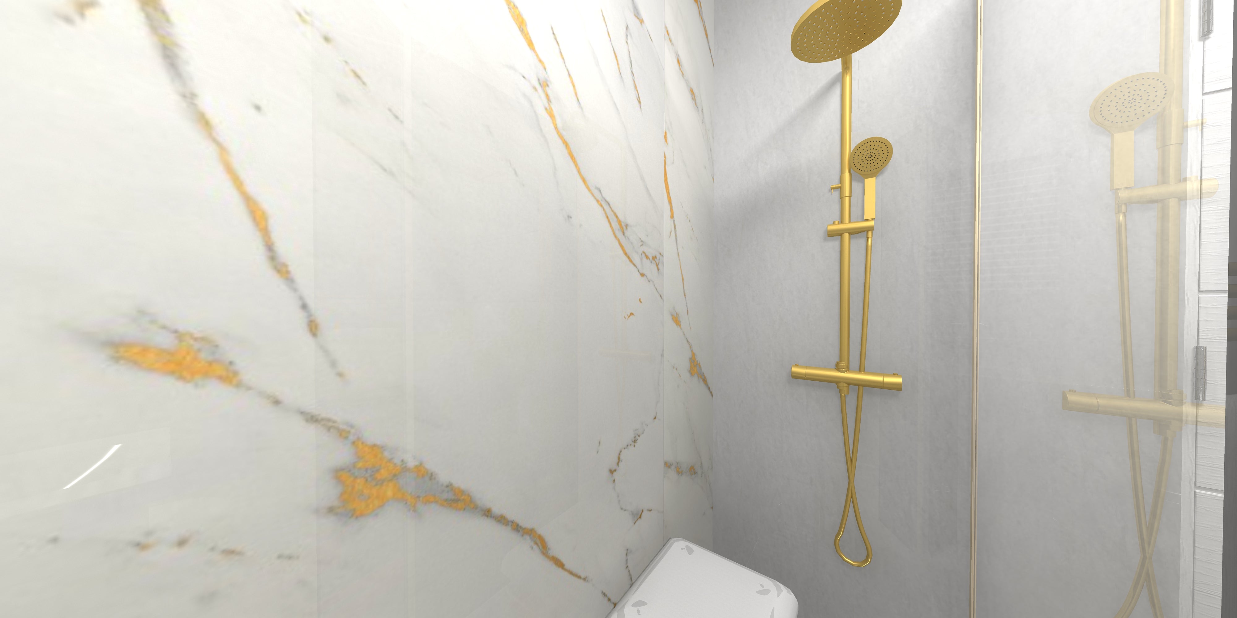 Maxi Shower Panel - Bianco Gold