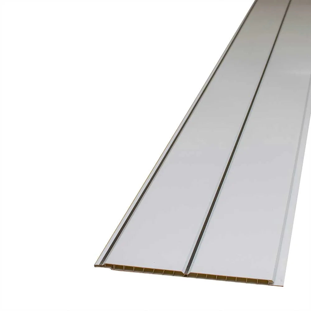 Gloss White/Chrome V Groove Ceiling Plank 2.7m