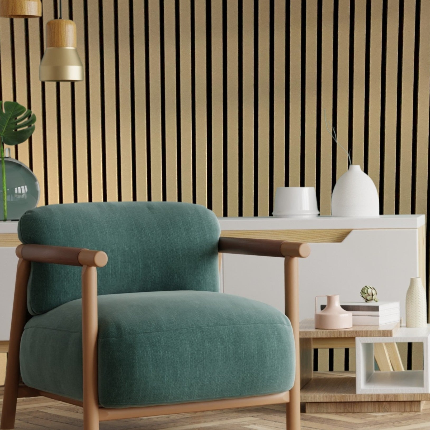 Acoustic Slat Wall Panel - Gold