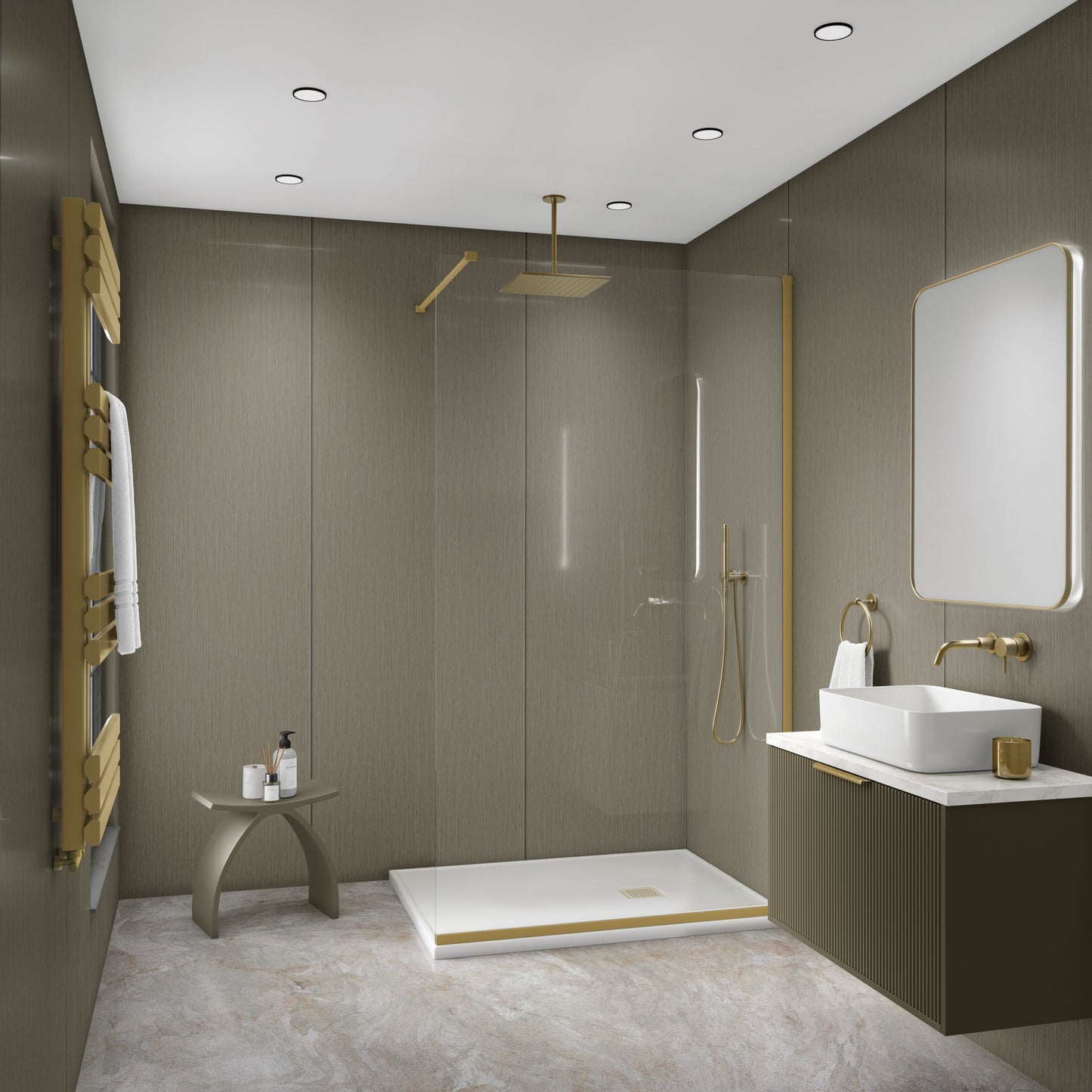 Hardex V Groove Shower Panel - Earth