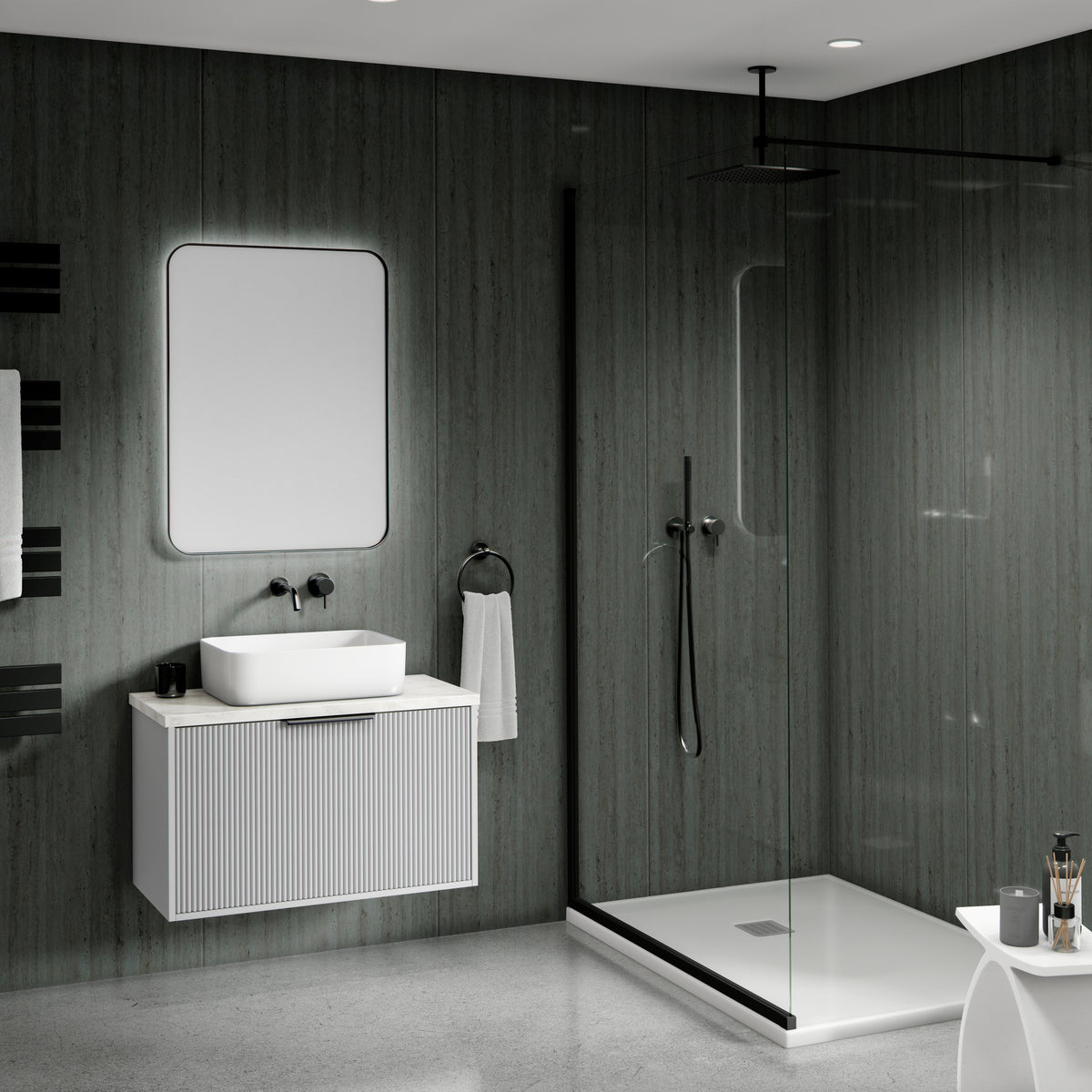 Hardex V Groove Shower Panel - Space
