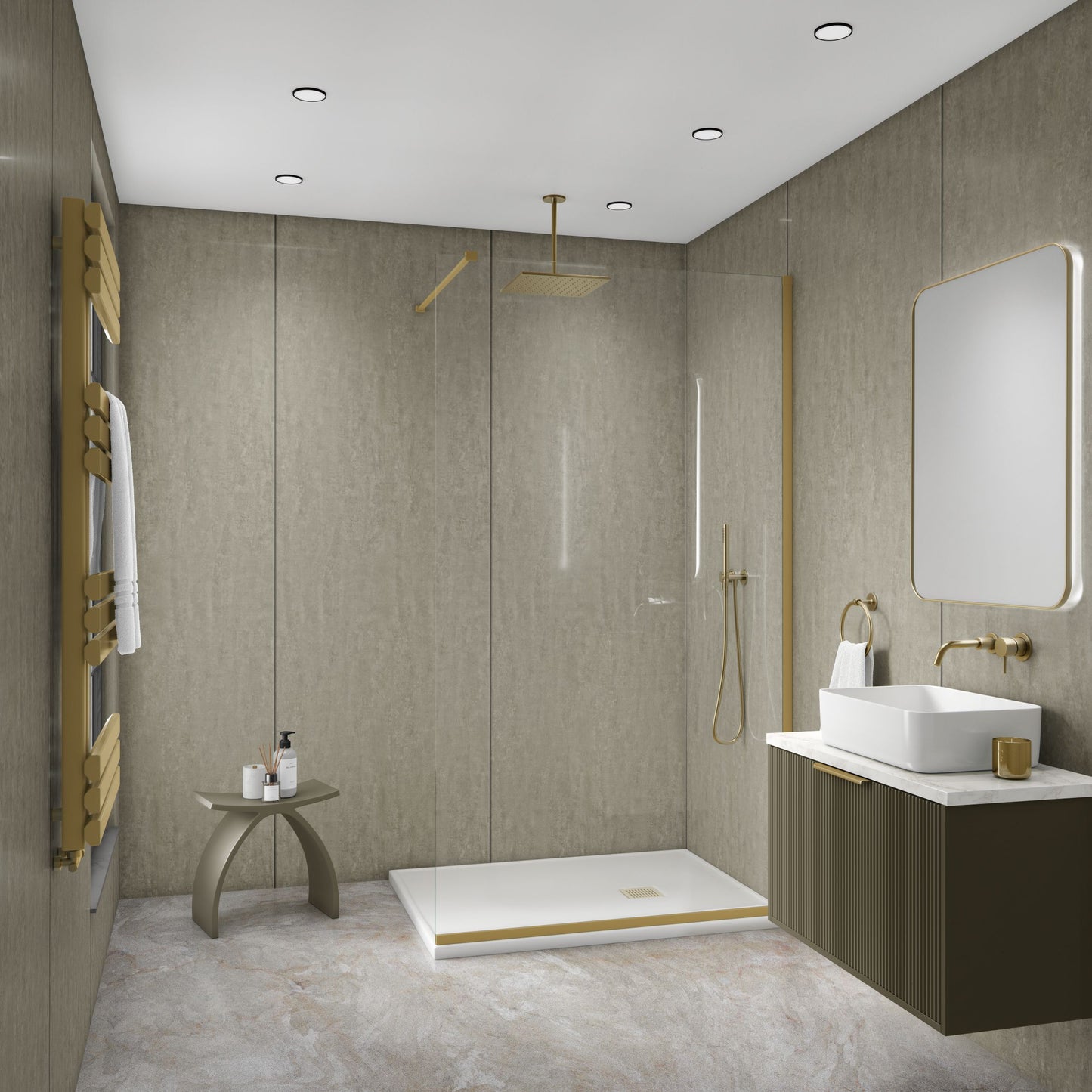 Hardex V Groove Shower Panel - Clay