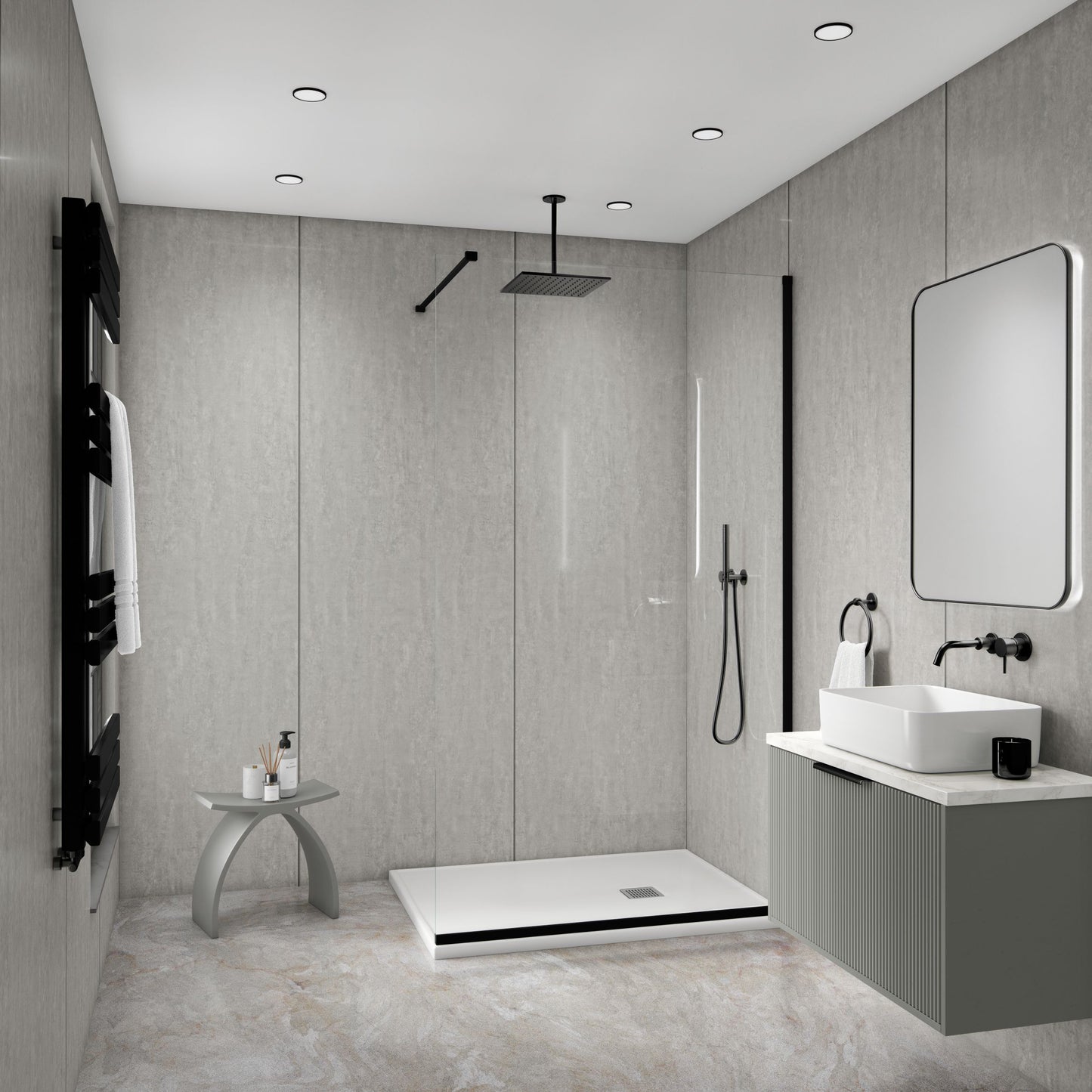 Hardex V Groove Shower Panel - Oat