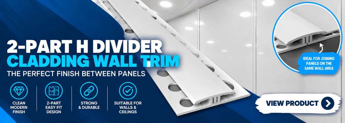 2-part H divider cladding wall trim: the perfect finish between panels.